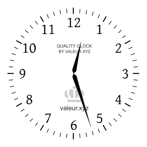 Analog clock showing the time 12:27 AM