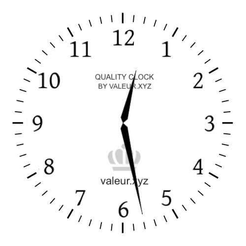 Analog clock showing the time 12:28 AM