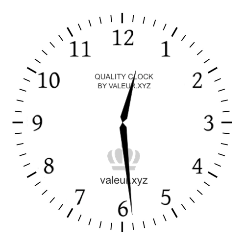 Analog clock showing the time 12:29 AM