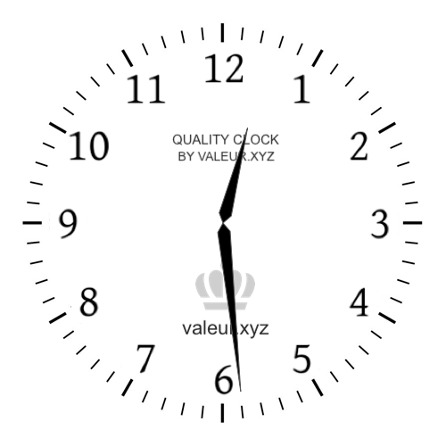 12:29 PM on an analog clock (Twelve-twenty-nine PM) Analog clock showing the time 12:29 PM