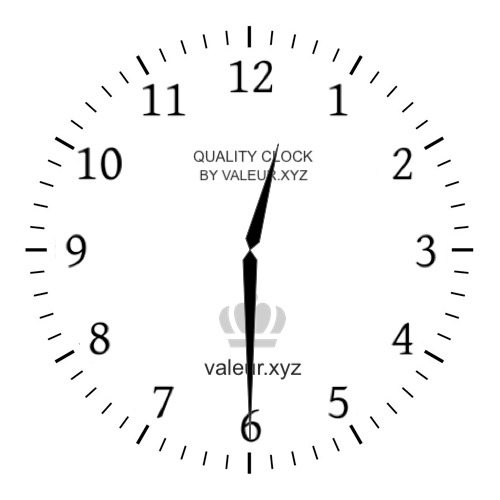 Analog clock showing the time 12:30 AM