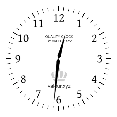Analog clock showing the time 12:31 PM