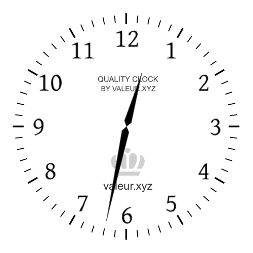 Analog clock showing the time 12:32 PM