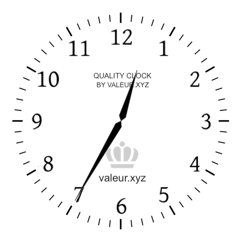 12:35 PM on an analog clock (Twelve-thirty-five PM) Analog clock showing the time 12:35 PM