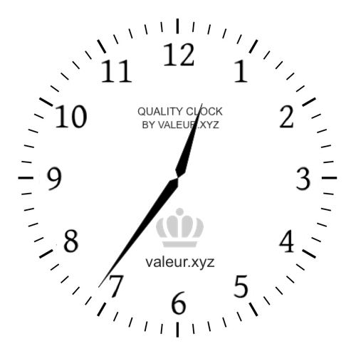 Analog clock showing the time 12:36 PM