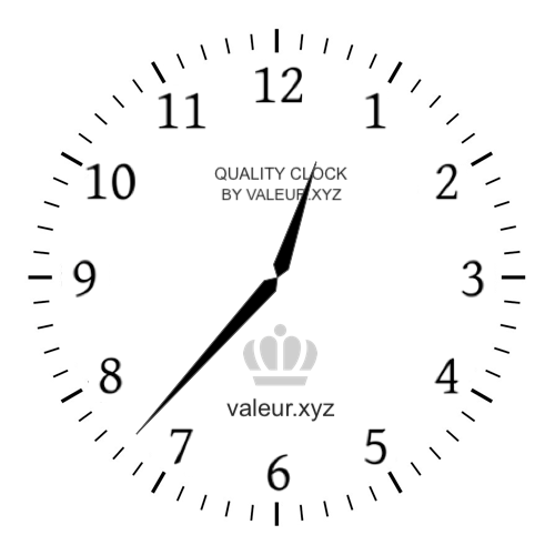 Analog clock showing the time 12:37 PM
