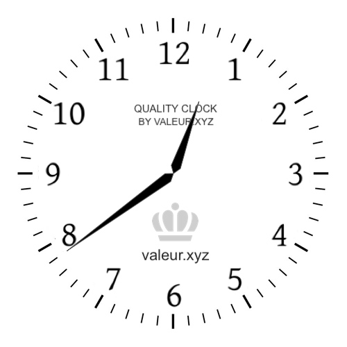 Analog clock showing the time 12:39 PM