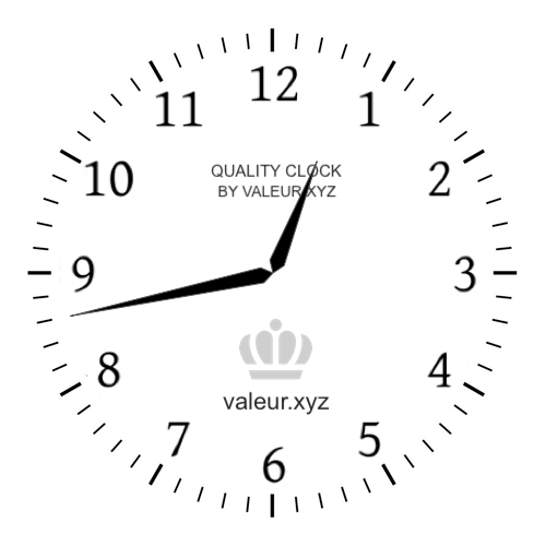 Analog clock showing the time 12:43 PM