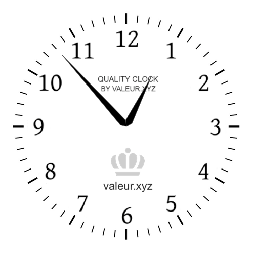 Analog clock showing the time 12:53 PM