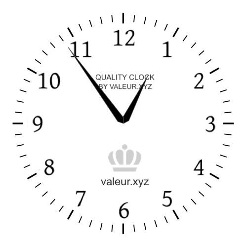 12:54 PM on an analog clock (Twelve-fifty-four PM) Analog clock showing the time 12:54 PM