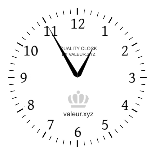 Analog clock showing the time 12:55 PM