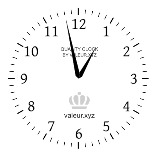 Analog clock showing the time 12:58 PM