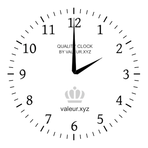 Analog clock showing the time 2 PM