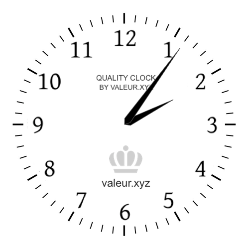 Analog clock showing the time 2:06 AM