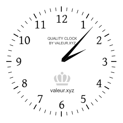 Analog clock showing the time 2:07 AM