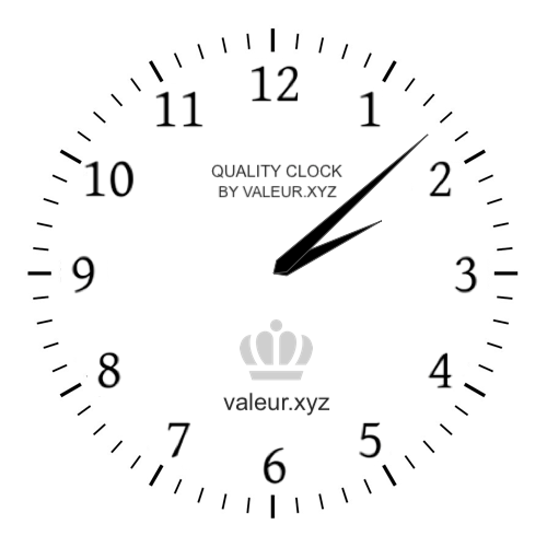 Analog clock showing the time 2:08 PM