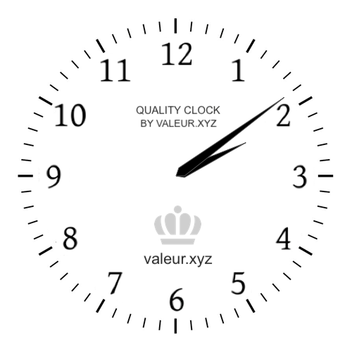 Analog clock showing the time 2:09 AM