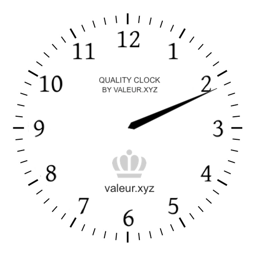 Analog clock showing the time 2:11 AM