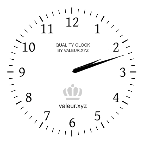 Analog clock showing the time 2:12 PM