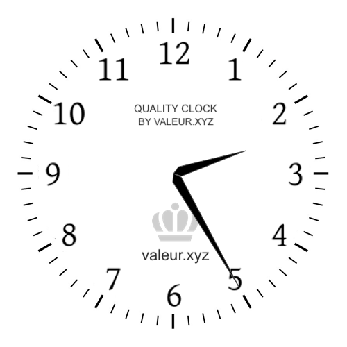 2:25 PM on an analog clock (Two-twenty-five PM) Analog clock showing the time 2:25 PM