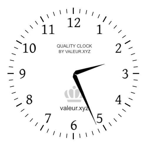 2:26 PM on an analog clock (Two-twenty-six PM) Analog clock showing the time 2:26 PM