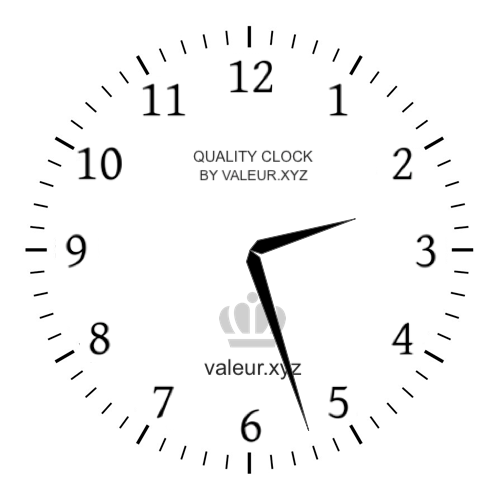 2:27 AM on an analog clock (Two-twenty-seven AM) Analog clock showing the time 2:27 AM