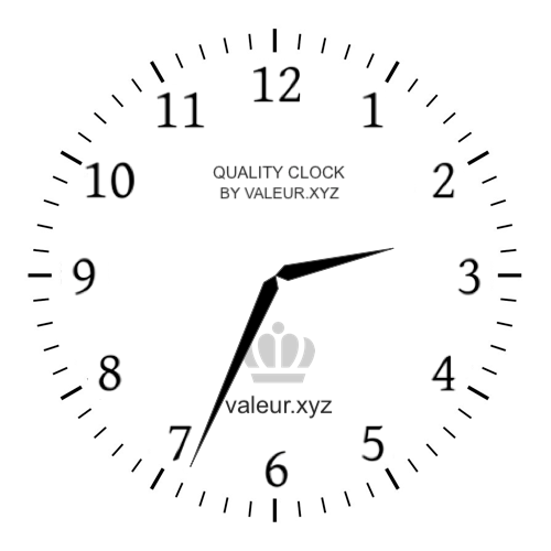 Analog clock showing the time 2:34 PM