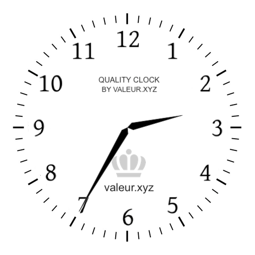 Analog clock showing the time 2:35 PM