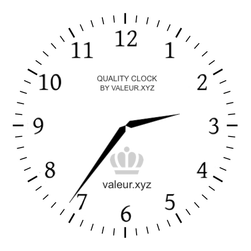 Analog clock showing the time 2:36 PM