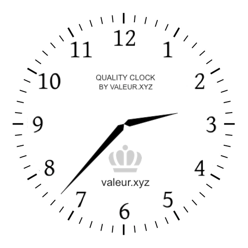 2:37 PM on an analog clock (Two-thirty-seven PM) Analog clock showing the time 2:37 PM