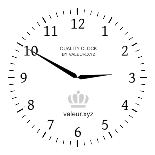 2:50 PM on an analog clock (Two-fifty PM) Analog clock showing the time 2:50 PM