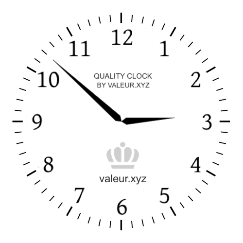 Analog clock showing the time 2:52 AM