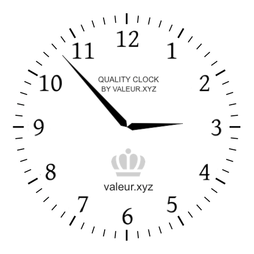 Analog clock showing the time 2:53 PM