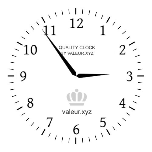 2:54 PM on an analog clock (Two-fifty-four PM) Analog clock showing the time 2:54 PM