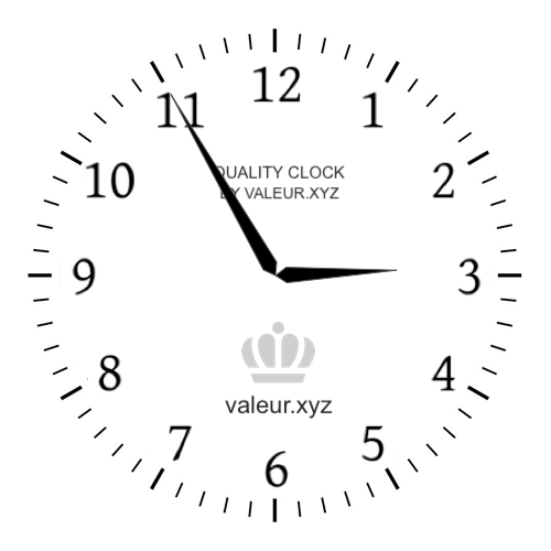 Analog clock showing the time 2:55 AM