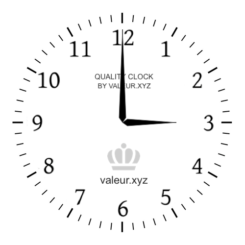 3 AM on an analog clock (Three AM) Analog clock showing the time 3 AM