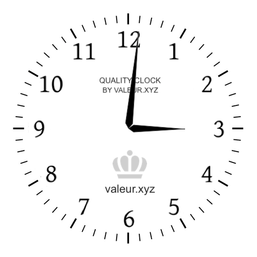 3:01 PM on an analog clock (Three-oh-one PM) Analog clock showing the time 3:01 PM