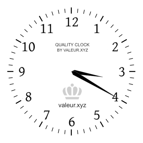 Analog clock showing the time 3:20 PM