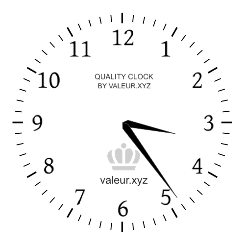3:24 PM on an analog clock (Three-twenty-four PM) Analog clock showing the time 3:24 PM