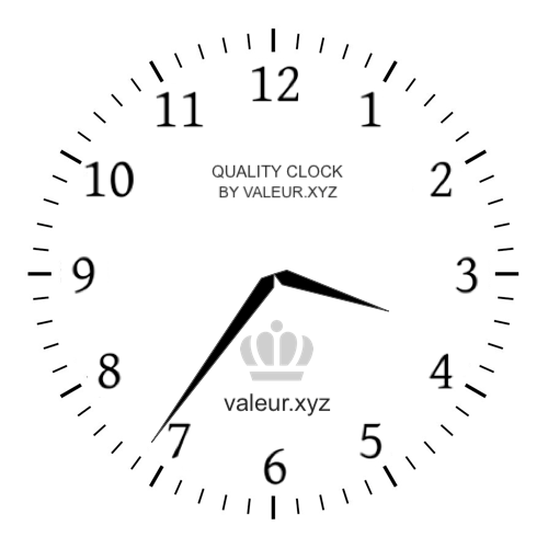 3:36 PM on an analog clock (Three-thirty-six PM) Analog clock showing the time 3:36 PM