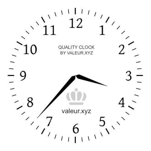 3:37 PM on an analog clock (Three-thirty-seven PM) Analog clock showing the time 3:37 PM