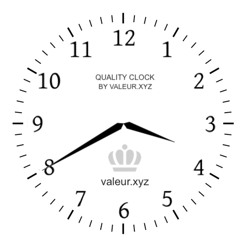 3:40 PM on an analog clock (Three-forty PM) Analog clock showing the time 3:40 PM