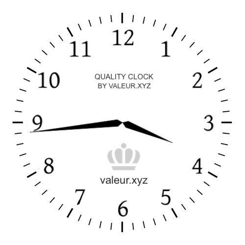 3:44 PM on an analog clock (Three-forty-four PM) Analog clock showing the time 3:44 PM