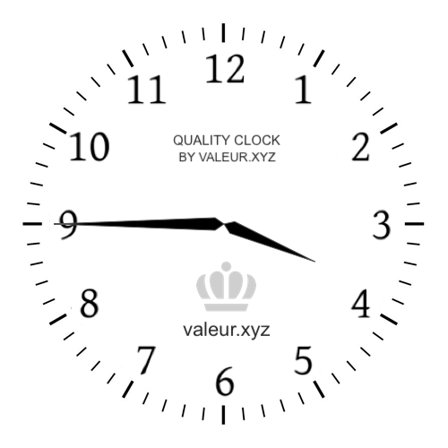 Analog clock showing the time 3:45 AM