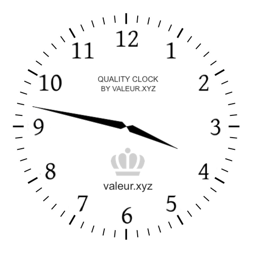 3:47 PM on an analog clock (Three-forty-seven PM) Analog clock showing the time 3:47 PM