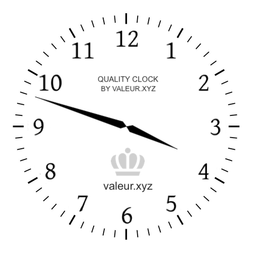 3:48 PM on an analog clock (Three-forty-eight PM) Analog clock showing the time 3:48 PM