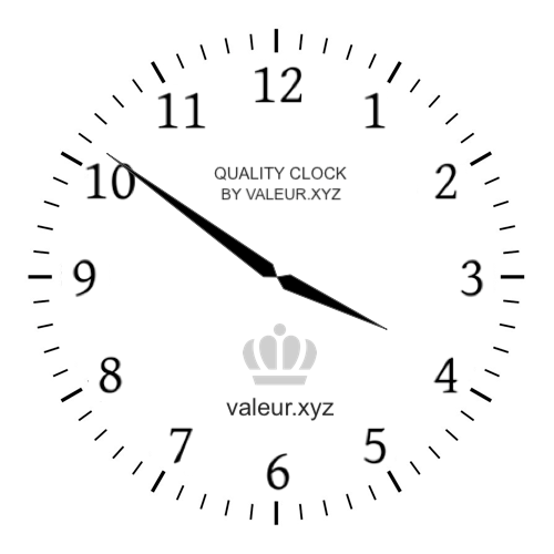 3:51 PM on an analog clock (Three-fifty-one PM) Analog clock showing the time 3:51 PM