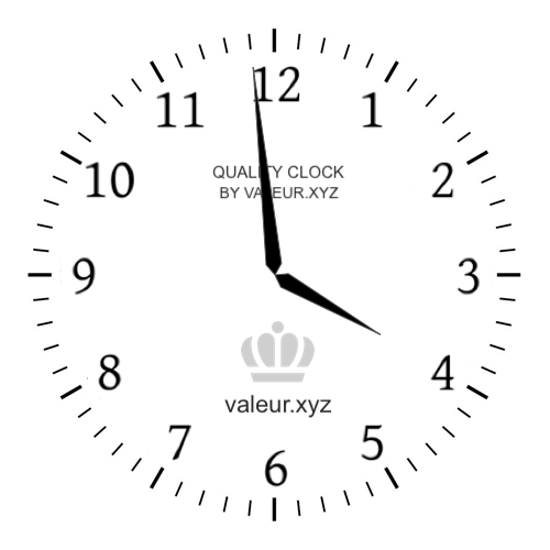 3:59 PM on an analog clock (Three-fifty-nine PM) Analog clock showing the time 3:59 PM
