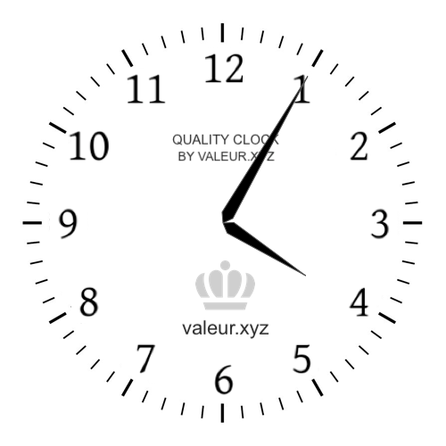 Analog clock showing the time 4:05 PM