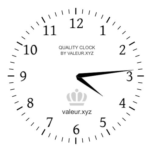 4:14 AM on an analog clock (Four-fourteen AM) Analog clock showing the time 4:14 AM